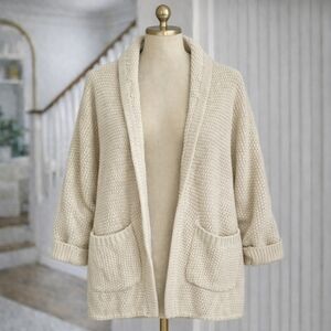 Jillian Harris x The Skinny Erinn Boyfriend Cardigan Oat Womens One Size